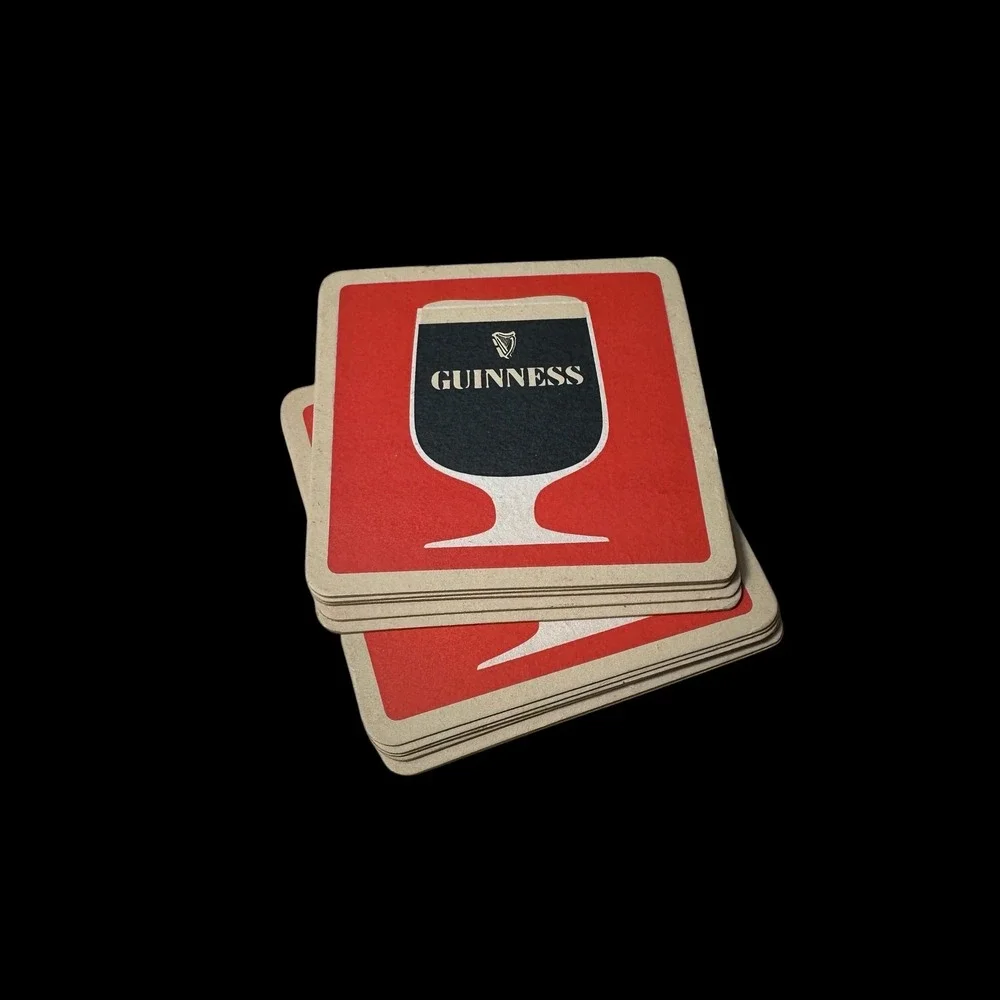 Vintage Guinness Beer Coasters Set 11 Double Sided Stout Advertising Cardboard